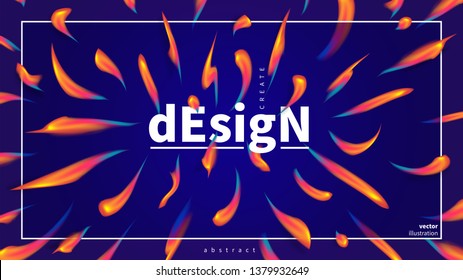 Abstract gradient color liquid shape. Fluid design. Isolated gradient waves with geometric lines, dots. for your title, banner, flyer,  presentation, brochure, poster.