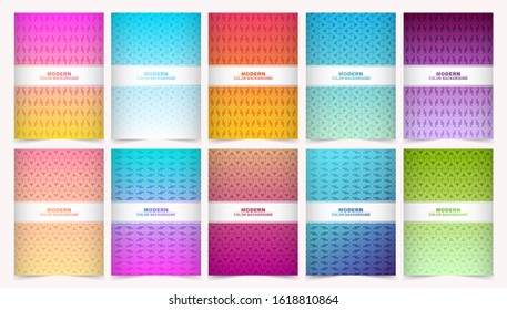 Abstract gradient color pattern texture for book cover template vector set	