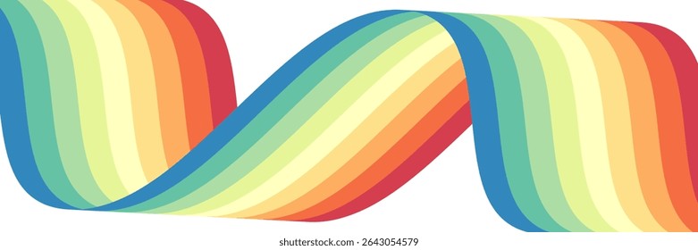 Abstract Gradient Color Swirl Shapes. Vector Graphics with Wavy Lines in Rainbow Colors. Colorful Liquid Wave Pattern. Squiggly Design Elements