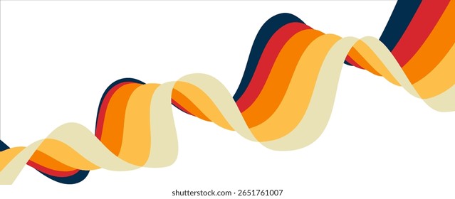 Abstract Gradient Color Swirl Shapes. Vector Graphics with Wavy Lines in Rainbow Colors. Colorful Liquid Wave Pattern. Squiggly Design Elements. eps 10
