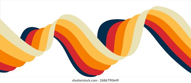 Abstract Gradient Color Swirl Shapes. Vector Graphics with Wavy Lines in Rainbow Colors. Colorful Liquid Wave Pattern. Squiggly Design Elements.
