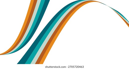 Abstract Gradient Color Swirl Shapes. Vector Graphics with Wavy Lines in Rainbow Colors. Colorful Liquid Wave Pattern.