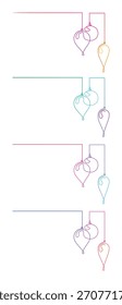 Abstractas adornos de colores degradados que cuelgan de líneas que representan ideas y creatividad para Diseños de temporada festiva