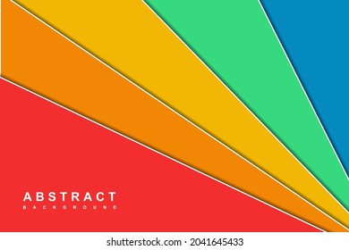 Abstract gradient colorful background with diagonal papercut style