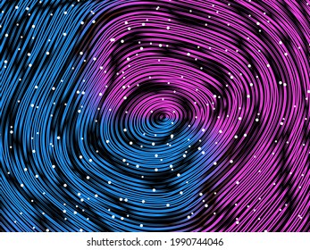Abstract gradient colorful background - futuristic design. Round striped texture. Technology pattern.