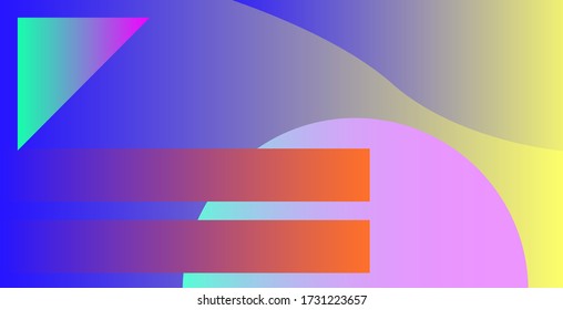 abstract gradient colorful background on memphis triangle square circle shapes