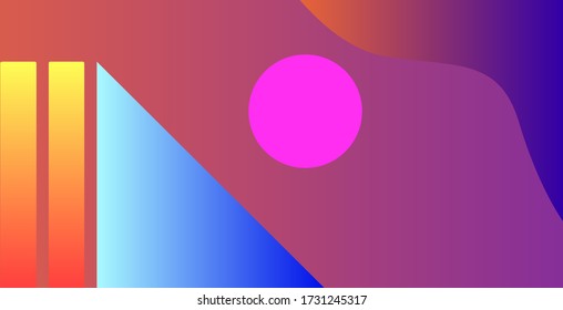 abstract gradient colorful background on memphis triangle square circle shapes