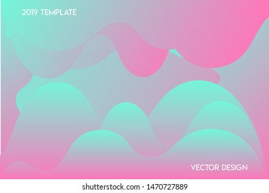 Abstract gradient colorful background vector template with fluid shapes