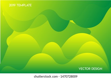 Abstract gradient colorful background vector template with fluid shapes