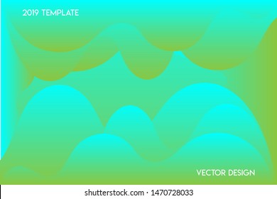 Abstract gradient colorful background vector template with fluid shapes