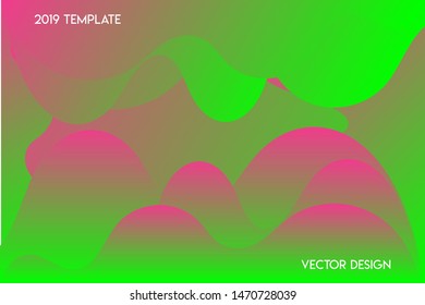 Abstract gradient colorful background vector template with fluid shapes