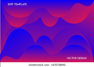 Abstract gradient colorful background vector template with fluid shapes
