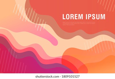 Abstract gradient colorful background, Abstract wavy geometric style modern with pink and orange color. landing page, cover page, Eps10 vector