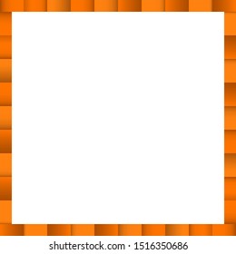 Abstract gradient colorful frame with squares. Geometric multicolor pattern for wallpaper, web page, card, postcard, fabric, textile. Orange decorative vector illustration. 