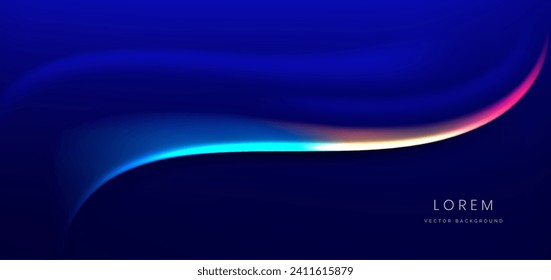 Gradiente abstracto colorido sobre fondo azul oscuro. Puede usar para publicidad, afiche, plantilla, presentación comercial. Ilustración del vector 