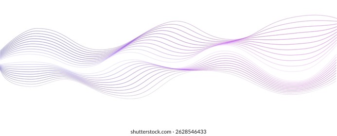 Abstract gradient colorful wave line element. Wave with blend lines . A curved wavy line . Digital equaliser of a frequency track. Vector