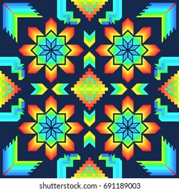 abstract gradient colors american indian style pattern