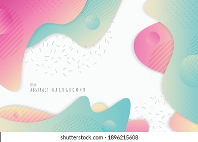 Diseño de colores gradientes abstractos de diseño fluido 3d con plantilla de decoración geométrica. Copiar el diseño de texto sin espacio en fondo blanco. vector de ilustración 