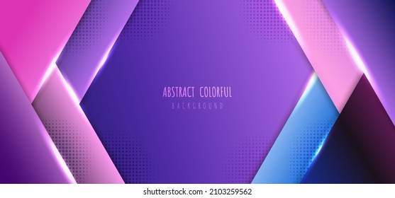 Abstract gradient colors template of paper cut halftone design. Overlapping artwork decorative background. Illustration vector