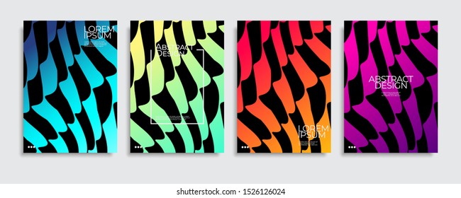 Abstract gradient cover templates set. Minimal colorful gradient background. A4 eps10 vector.