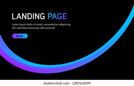 Abstract gradient curve on black background use for backdrop of presentation, poster or web landing page