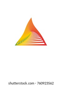 Abstract gradient curved triangle logo