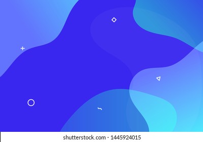 Abstract gradient curves flat design blue color background