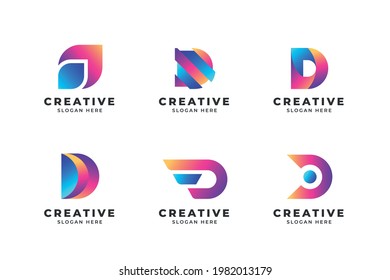 	
Abstract Gradient D Letter Modern Logo Collection