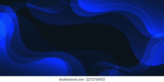 Resumen Gradiente Fondo líquido azul oscuro. Diseño de fondo moderno. Ondas dinámicas. Composición de formas fluidas.  Apto para sitio web, banners, folletos, afiches
