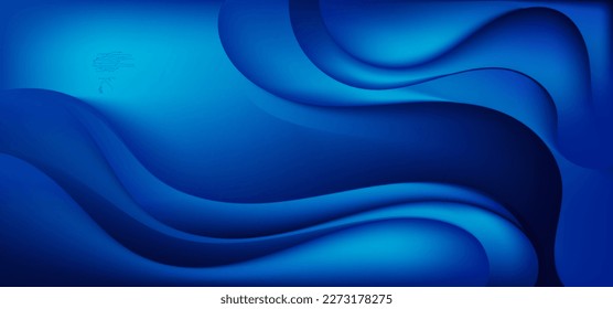 Abstrakter, dunkelblauer, flüssiger Hintergrund. Modernes Hintergrunddesign. Dynamische Wellen. Zusammensetzung der flüssigen Formen.  Geeignet für Website, Banner, Broschüren, Poster