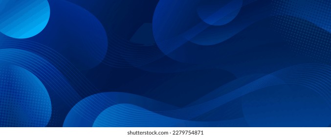 Abstract Gradient  Dark Blue  liquid background. Modern  background design. Dynamic Waves. Fluid shapes composition.  Fit for website, banners, brochure, posters