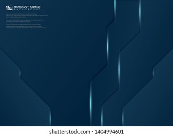 Abstract gradient dark blue technology template background. You can use for ad, poster, artwork, tech template design, artwork. illustration vector eps10