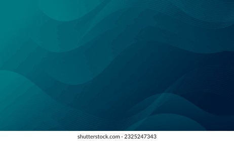 Resumen Gradiente fondo líquido verde oscuro. Diseño de fondo moderno. Ondas dinámicas. Composición de formas fluidas.  Apto para sitio web, banners, folletos, afiches
