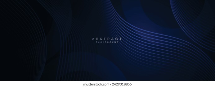 Abstract gradient dark navy blue web banner. dark blue light business banner design background. diagonal geometric pattern circle, and square shape for poster, cover, presentation, flyer, or header