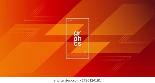 Fondo de color naranja oscuro degradado Abstractas con forma de superposición y diseño de patrón de líneas. Estilo de concepto de elemento de Anuncio simple y moderno. Vector Eps10