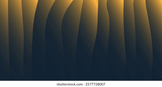 Abstract gradient design with 3d effect, smooth yellow, orange and black curved shapes creating a serene and modern visual effect. Perfect for backgrounds, graphic design, and digital art projects.