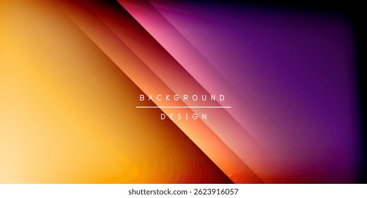 Design de gradiente abstrato. As cores quentes se misturam em tons frios. As linhas diagonais criam um efeito visual dinâmico. Sobreposição de texto minimalista presente.