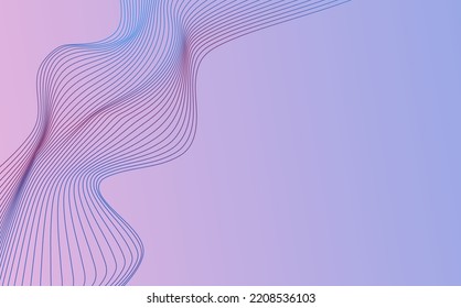 Abstract gradient digital lines on pale blue pink gradient backgound for presentations, web, flyers.