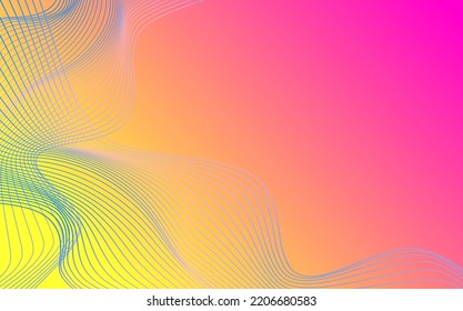 Abstract gradient digital lines pink yellow gradient backgound for presentation, templates.