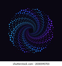 Abstract gradient dotted circles. Halftone circular dotted frame. Vector design element for various purposes.