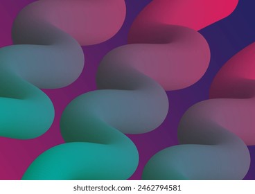 Abstract gradient dynamic 3D fluid curve. Gradient blend line. Futuristic background for wallpaper, banner , web and etc. vector backgrounds. Modern design with bright waves flow in motion, dynamic mu