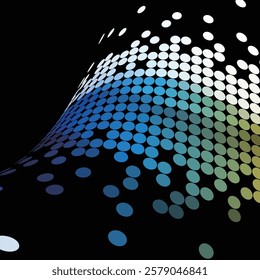 abstract gradient dynamic polka dots wave pattern data technology background