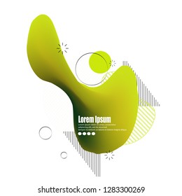 abstract gradient element with fluid geometric shape vector