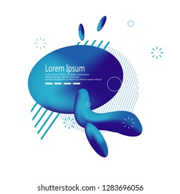 abstract gradient element with fluid geometric shape vector