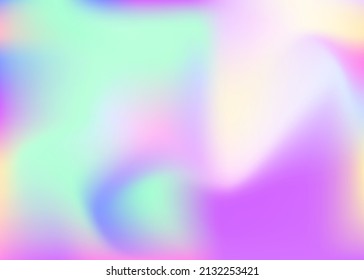 Abstract Gradient. Fashion Foil. Pop Geometric Backdrop. Blue Shiny Background. Chrome Cover. Holographic Background. Soft Design. Iridescent Texture. Violet Abstract Gradient