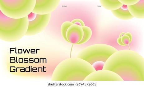 Fondo de flores de flor de gradiente Abstractas - Ilustración floral pastel suave