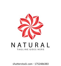 Resumen Flor gradiente Flor Lotus Logotipo de diseño Vector Ilustración