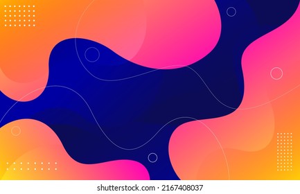 Abstract gradient fluid background. Colorful geometric trendy design. Wavy shape. Vector design for poster, banner, brochure, flyer