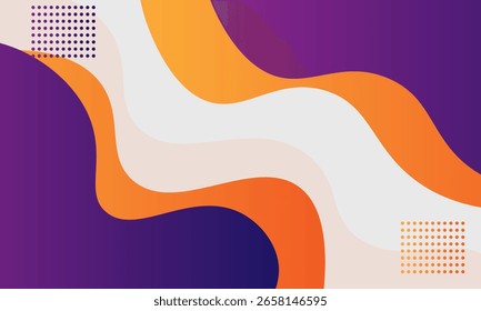 Fondo fluido de gradiente abstracto con púrpura y naranja, diseño moderno