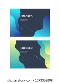 Abstract gradient fluid background set. Creative vector illustration with typography. Trendy banner, poster, modern magazine cover template. Decorative 3D artwork with dynamic wavy shapes
